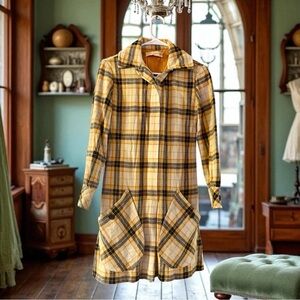 Vintage Pendleton Yellow/Black Plaid Coat